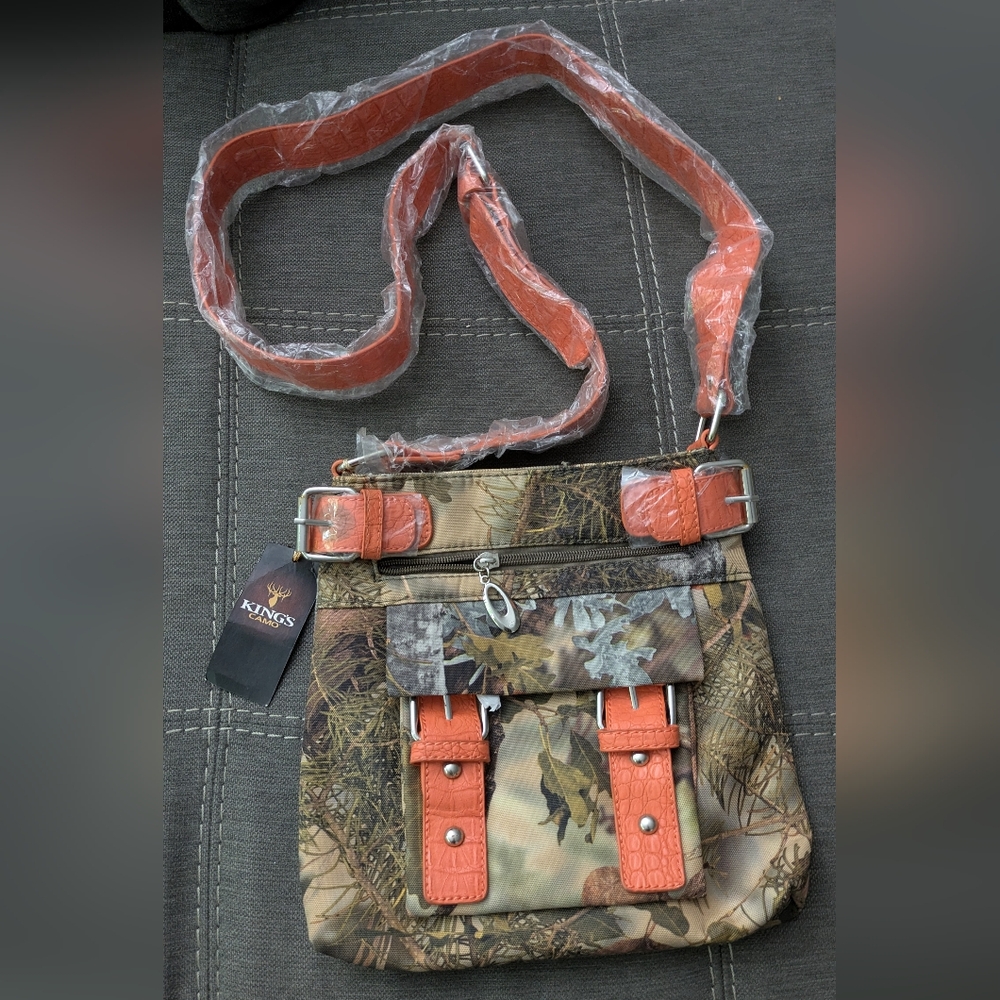 Camo Woods Orange Handbag Crossbag Hunting Purse